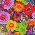 Lycra Fantasia Floreale - al Metro - Disegno 20.007 - Colore D - Glitter Argento