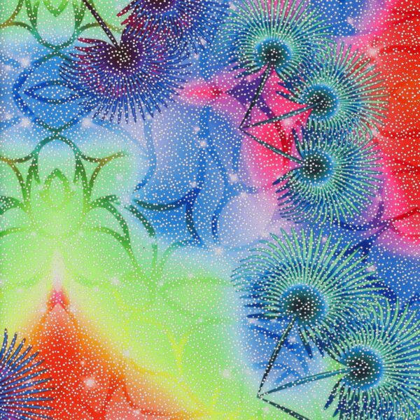 Lycra Fantasia Floreale - al Metro - Disegno 20.008 - Colore C - Glitter Argento