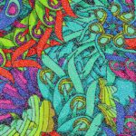 Lycra Fantasia Floreale - al Metro - Disegno 20.016 - Colore A - Glitter Argento