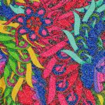 Lycra Fantasia Floreale - al Metro - Disegno 20.016 - Colore B - Glitter Argento