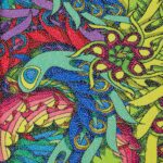 Lycra Fantasia Floreale - al Metro - Disegno 20.016 - Colore C - Glitter Argento