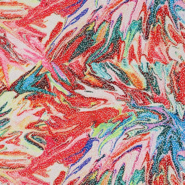 Lycra Fantasia Astratta - al Metro - Disegno  20.019 - Colore A - Glitter Argento