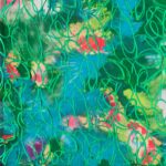 Lycra Fantasia Astratta - al Metro - Disegno 20.028 - Colore B - Placcato Verde