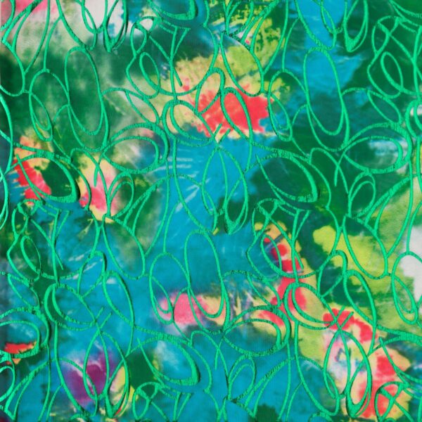 Lycra Fantasia Astratta - al Metro - Disegno  20.028 - Colore B - Placcato Verde