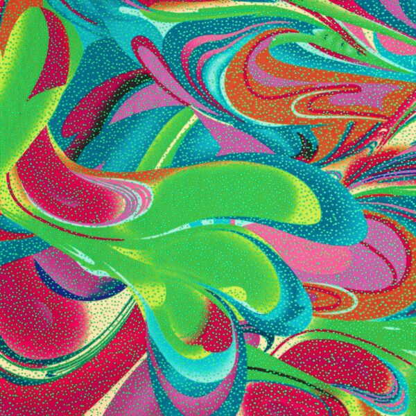 Lycra Fantasia Astratta - al Metro - Disegno  20.036 - Colore A - Glitter Verde