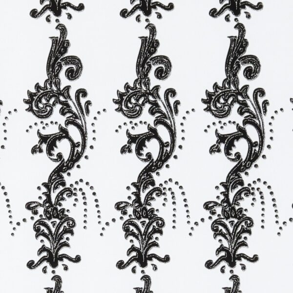 Lycra Fantasia Floccato Mata - Bianco - Glitter Argento