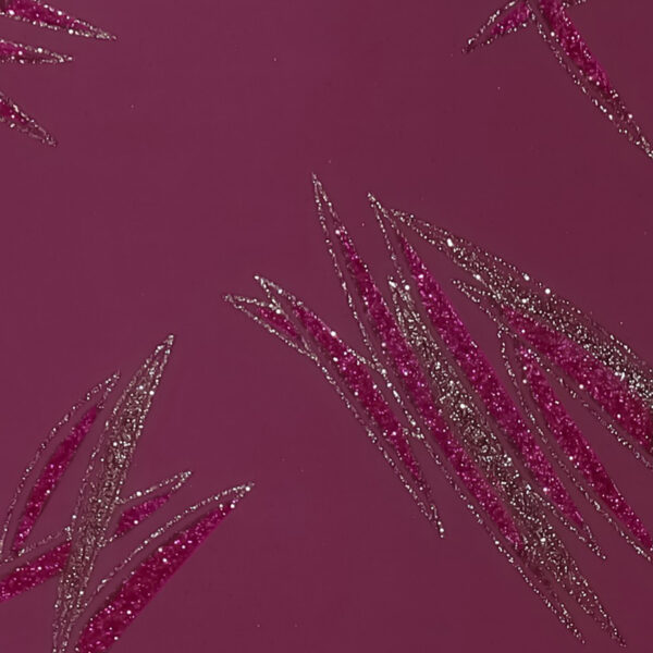 Lycra Fantasia Graffio Glitter Bicolore - Argento/Fucsia - Fondo Fucsia Scuro