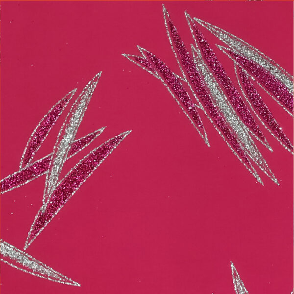 Lycra Fantasia Graffio Glitter Bicolore - Argento/Fucsia - Fondo Fucsia Fluo