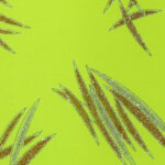 Lycra Fantasia Graffio Glitter Bicolore - Argento/Oro - Fondo Giallo Fluo