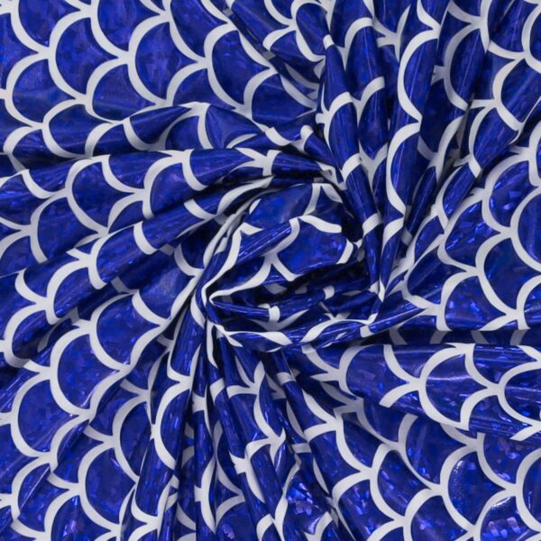 Lycra Fantasia Squamata Grande Blu Royal