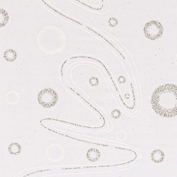 Lycra Fantasia Glitter Pianeta - Bianco - Glitter Argento
