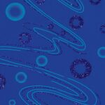 Lycra Fantasia Glitter Pianeta - Blu Royal - Glitter Blu