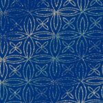 Lycra Fantasia Quadrifoglio Multi Glitter - al Metro - Blu Royal - Glitter Argento / Azzurro / Blu