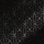 Lycra Fantasia Quadrifoglio Multi Glitter - al Metro - Nero - Glitter Argento / Nero