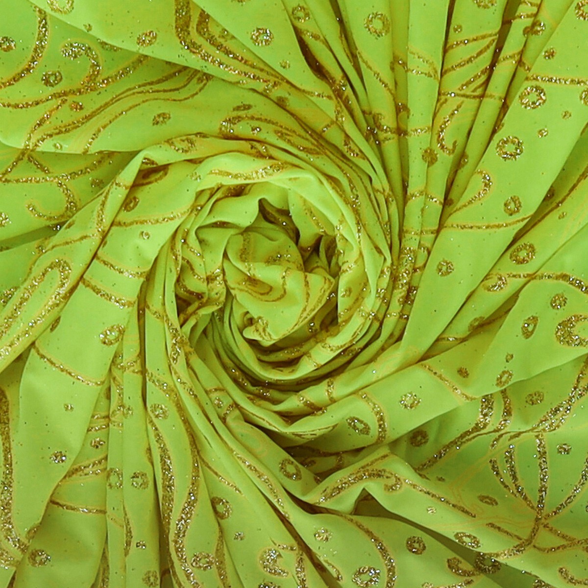Lycra Fantasia Scarabeo Glitter Giallo Fluo