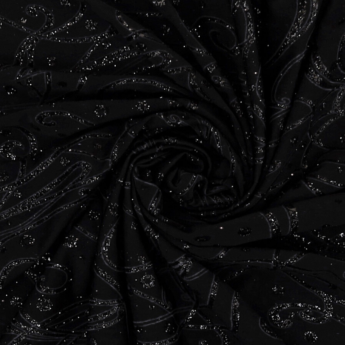 Lycra Fantasia Scarabeo Glitter Nero Nero