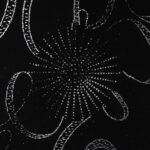 Lycra Fantasia Soledad Glitter Bicolore - Argento / Nero - Fondo Nero