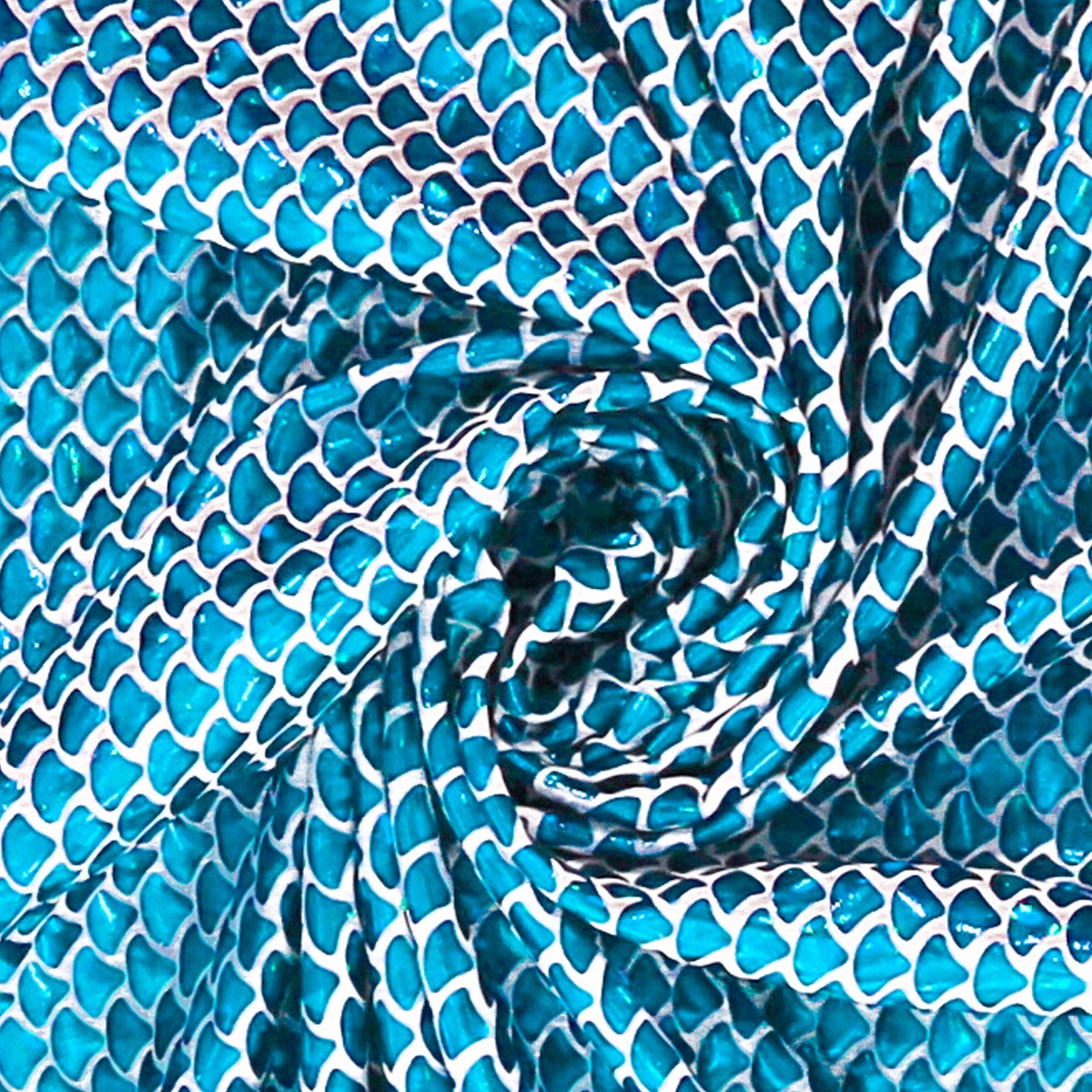 Lycra Fantasia Squamata Grande Turchese