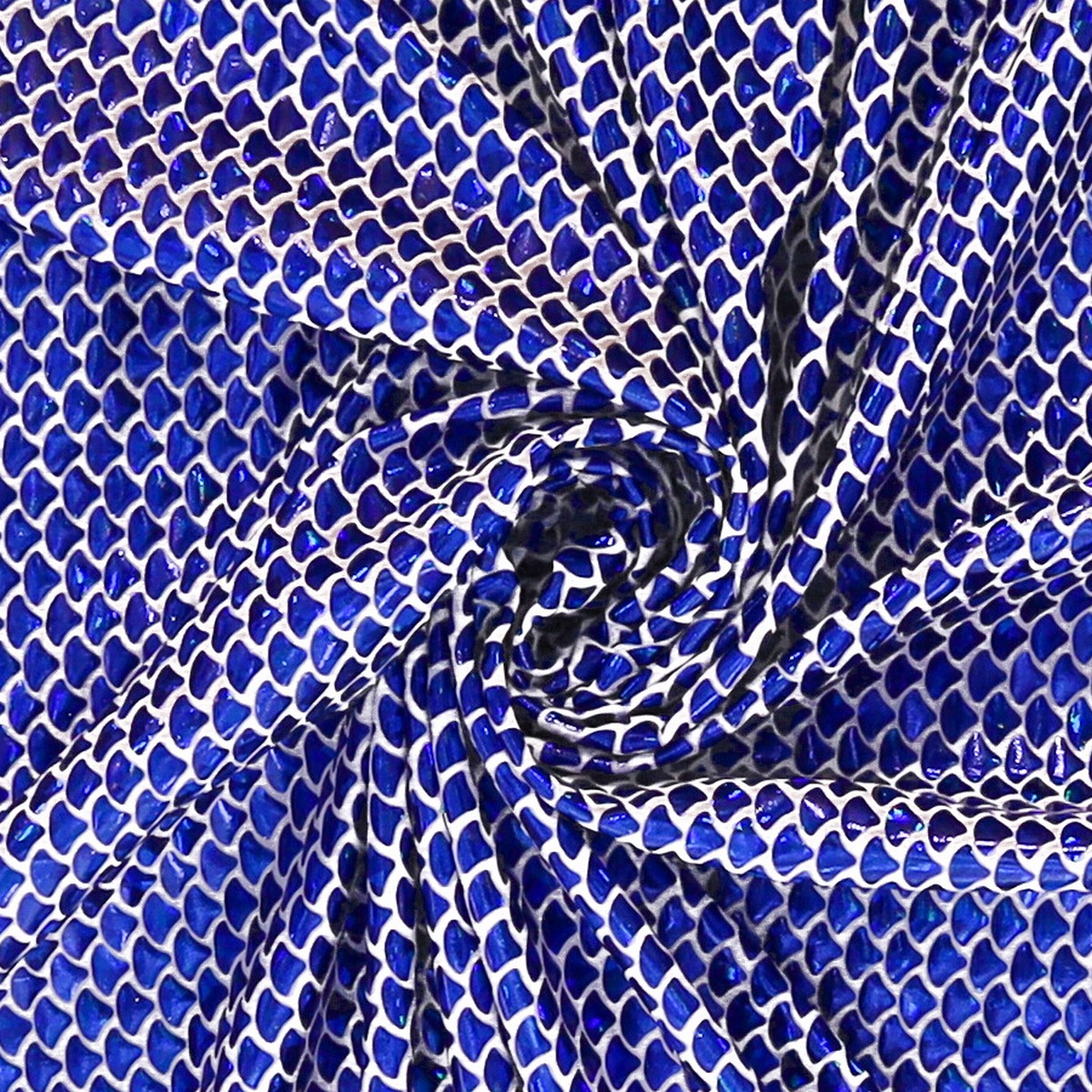 Lycra Fantasia Squamata Piccola Blu Royal