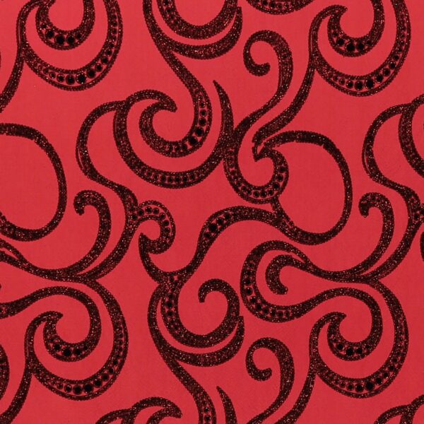 Lycra Fantasia Fasci Glitter - Disegno 1 - al Metro - Rosso Glitter Rosso