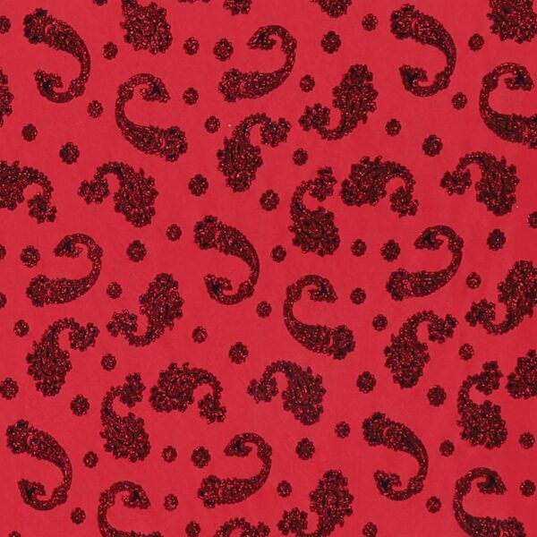 Lycra Fantasia Cashmere Glitter - Disegno 2 - al Metro - Rosso Glitter Rosso
