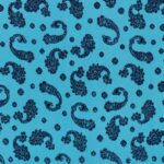 Lycra Fantasia Cashmere Glitter - Disegno 2 - al Metro - Turchese Glitter Turchese