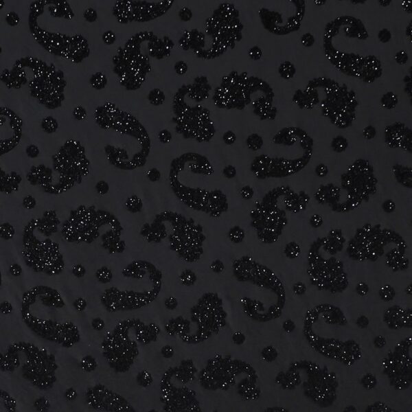 Lycra Fantasia Cashmere Glitter - Disegno 2 - al Metro - Nero Glitter Nero