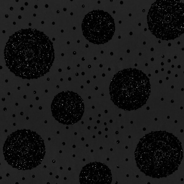 Lycra Fantasia Esfera Glitter - Disegno 3 - al Metro - Nero Glitter Nero
