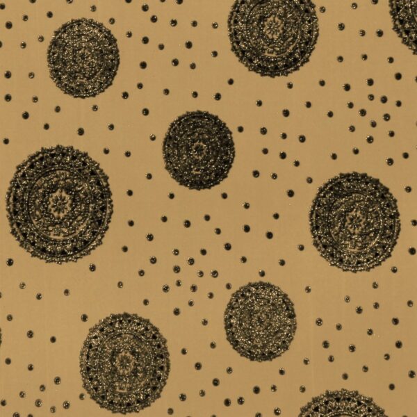 Lycra Fantasia Esfera Glitter - Disegno 3 - al Metro - Carne Glitter Oro