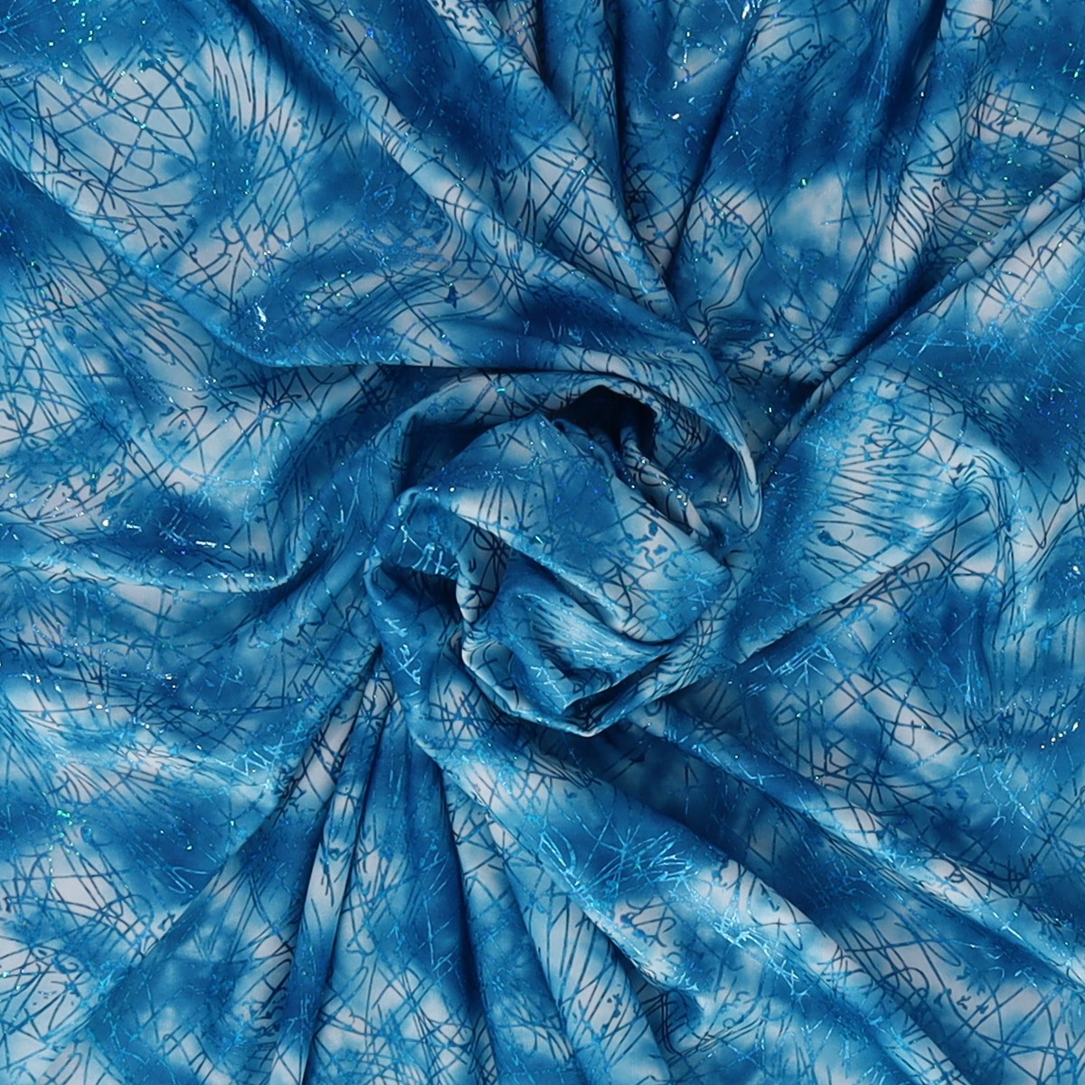 Lycra Fantasia Graffio Laminato Turchese