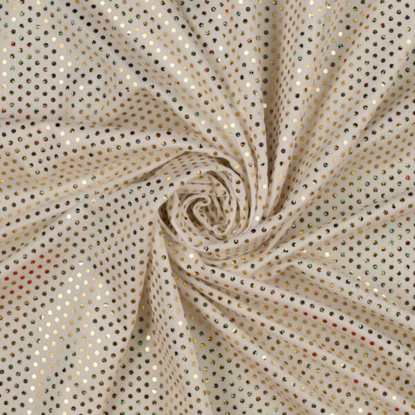 Lycra Fantasia Lux Bianco Paillettes Oro