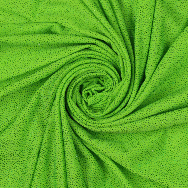 Lycra Fantasia Polvere di Stelle - al Metro - Verde Fluo Glitter Smeraldo