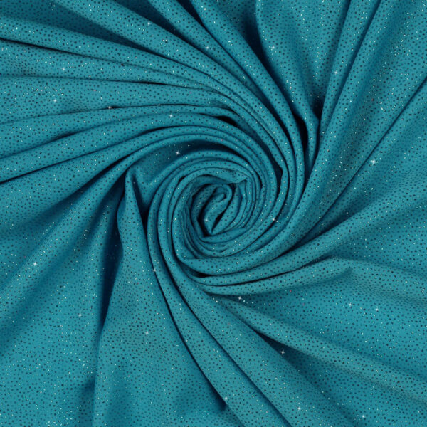 Lycra Fantasia Polvere di Stelle - al Metro - Turchese Glitter Turchese