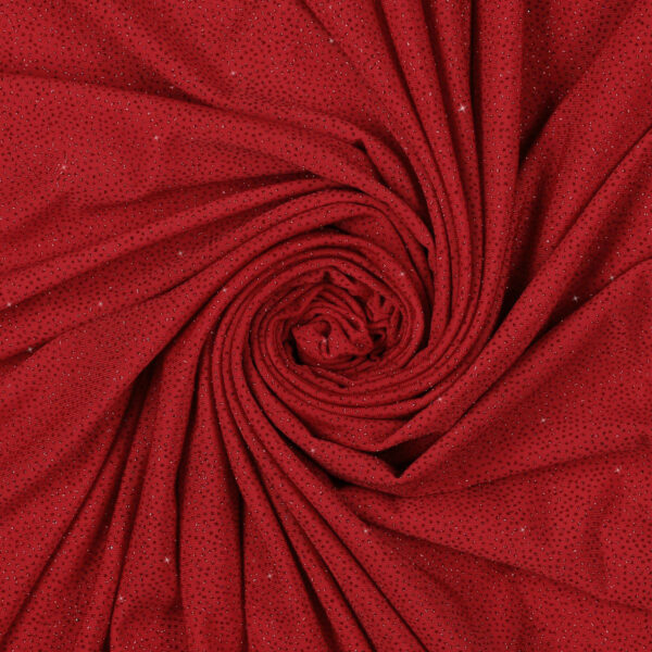 Lycra Fantasia Polvere di Stelle - al Metro - Rosso Glitter Rosso
