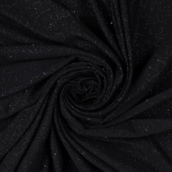 Lycra Fantasia Polvere di Stelle - al Metro - Nero Glitter Nero
