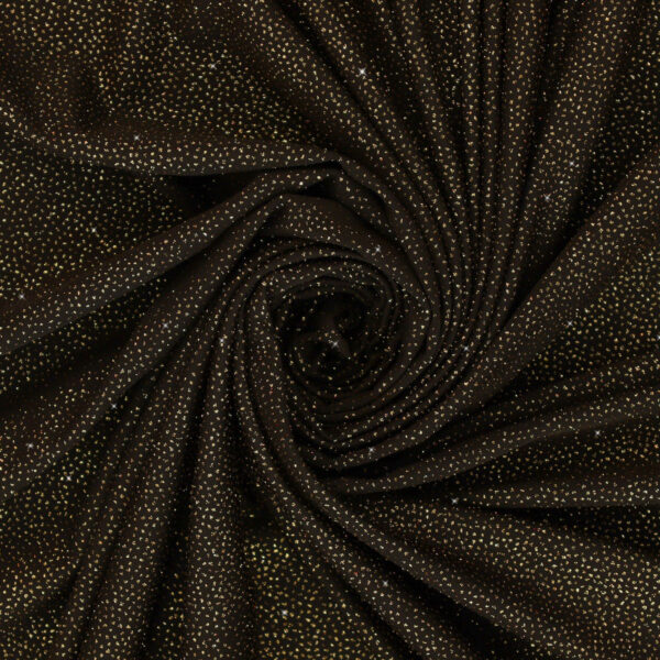 Lycra Fantasia Polvere di Stelle - al Metro - Nero Glitter Oro