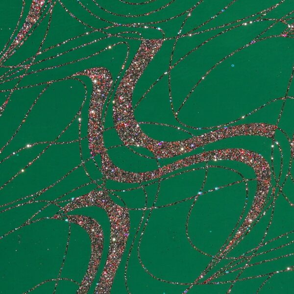Lycra Fantasia Vortice Multi Glitter Verde