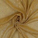 Tessuto Maglina Lurex con Paillettes Big & Small Madreperla - Oro - Mezzo Metro