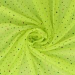 Tessuto Maglina Lurex con Paillettes Big & Small Multicolor - Giallo Fluo - Mezzo Metro
