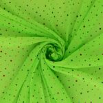 Tessuto Maglina Lurex con Paillettes Big & Small Multicolor - Verde Fluo - Mezzo Metro