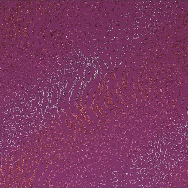 Lycra Fantasia Animalier Multi Glitter- al Metro - Fucsia Glitter Argento / Rosso
