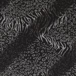 Lycra Fantasia Animalier Multi Glitter- al Metro - Nero Glitter Argento