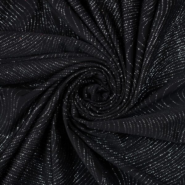 Lycra Fantasia Glitter Eurovision - al Metro - Nero Glitter Argento