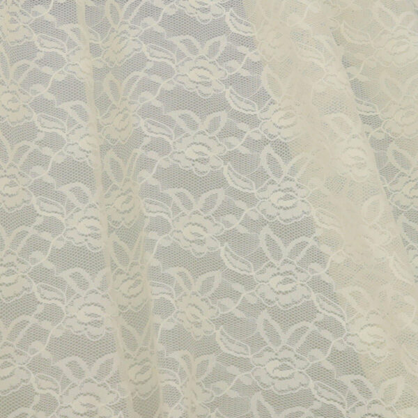 Tessuto Pizzo (Merletto) Floreale - 4332 - al Metro - Panna