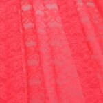 Tessuto Pizzo (Merletto) Floreale - 4332 - al Metro - Corallo