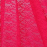 Tessuto Pizzo (Merletto) Floreale - 4332 - al Metro - Fucsia