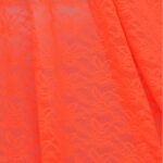 Tessuto Pizzo (Merletto) Floreale - 4332 - al Metro - Arancio Fluo