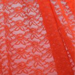 Tessuto Pizzo (Merletto) Floreale - 4332 - al Metro - Arancio