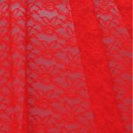 Tessuto Pizzo (Merletto) Floreale - 4332 - al Metro - Rosso