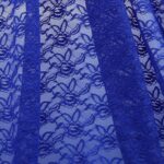 Tessuto Pizzo (Merletto) Floreale - 4332 - al Metro - Blu Royal